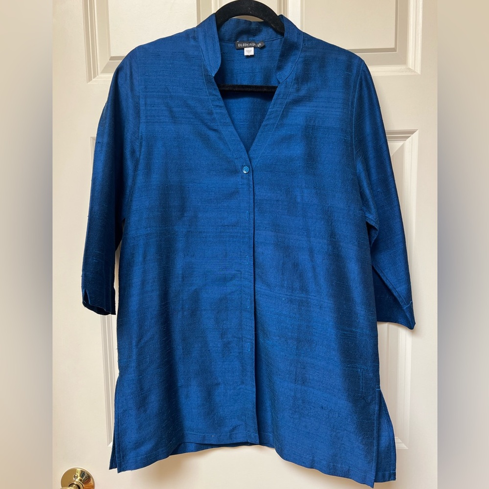 Eileen Fisher textured silk blouse